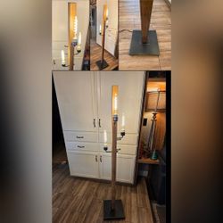 Cal lighting 3 Torch 60 watt lantern style 61" floor lamp open box new 