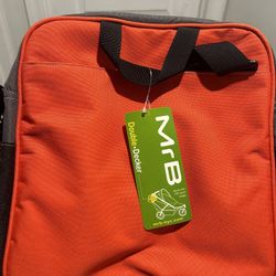 Mr B Brand Double Decker Stroller/Diaper Bag Orange 11x13.5” Brand New