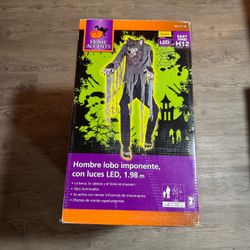New Home Accents 6'6" LED Towering Werewolf Animatronic Halloween Prop Open Box