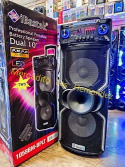 Pro Karaoke Bluetooth Speaker ❗️ 7800w ❗️2 Wireless Mics 🎤 🎶Usb / Aux / Sd Card🎶Long 8hr🔋+++ - IBASTEK 1058 - 🥳2025