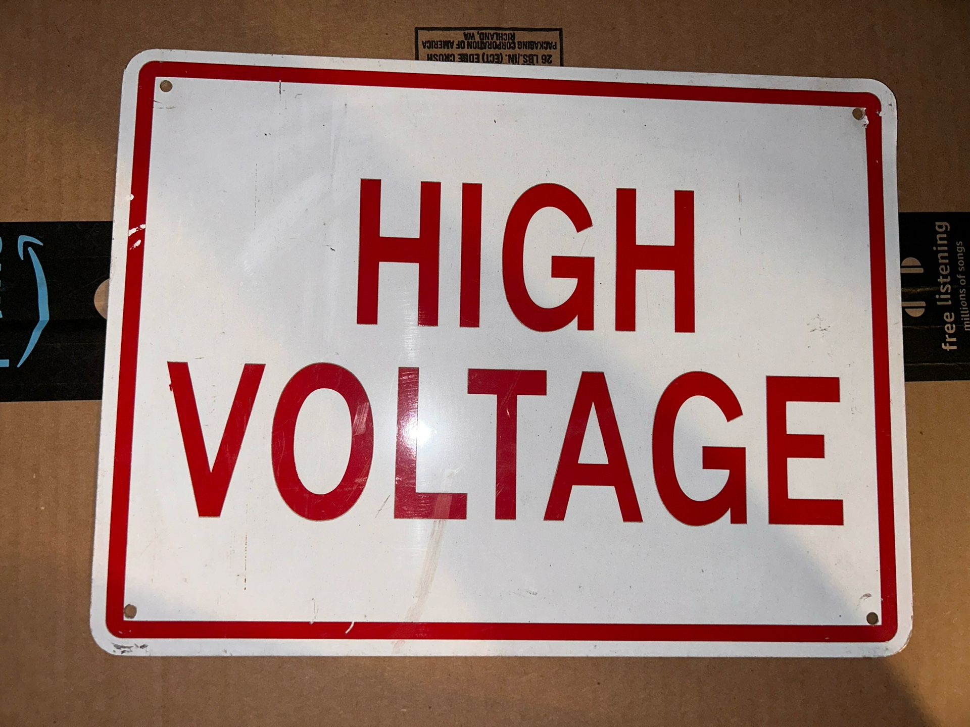 High Voltage Aluminum Vintage Sign Man cave Shop Or Halloween Decor