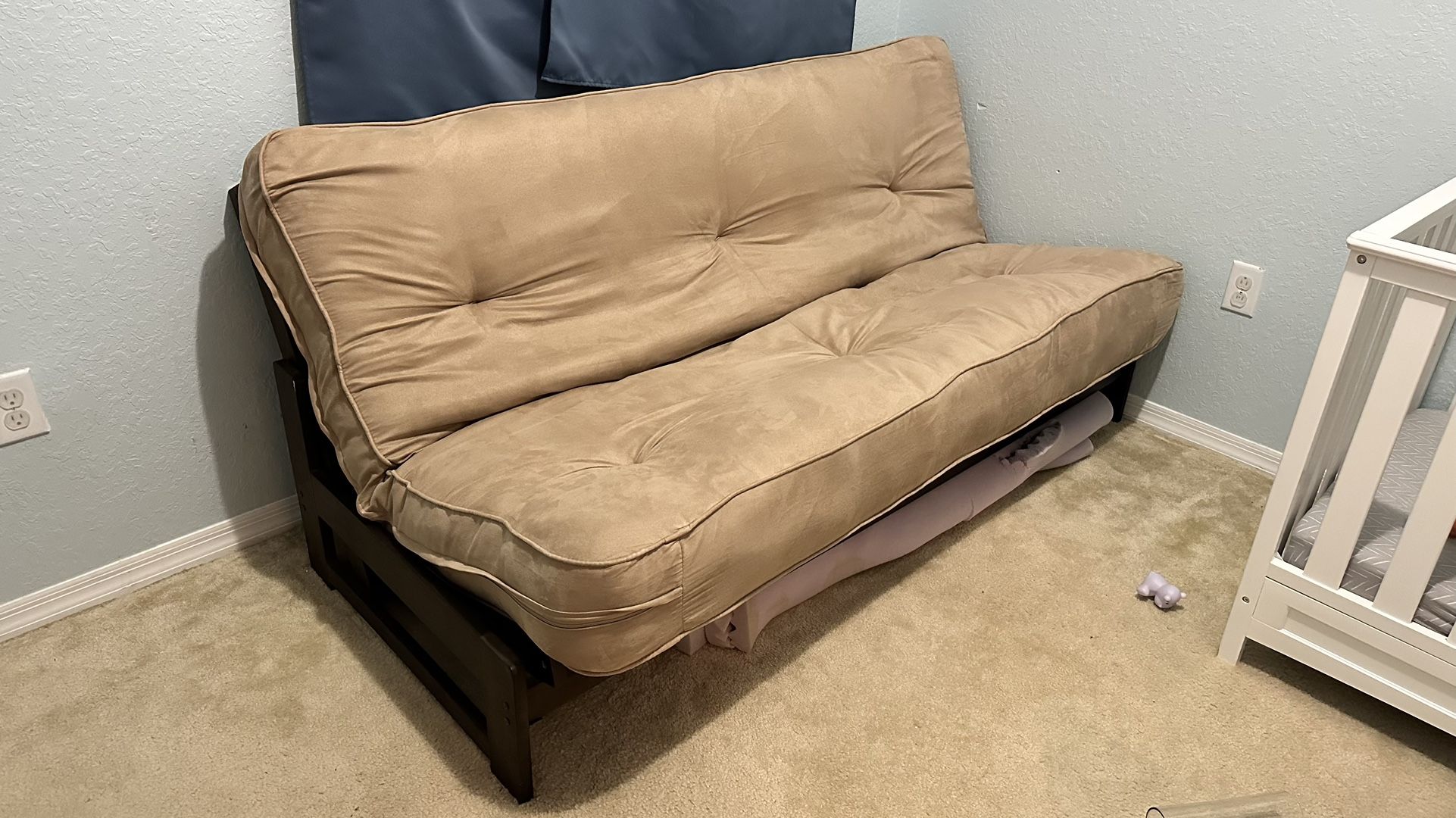 Mocha Sofabed Futon With Mattress