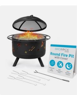 BirdRock Home Round Fire Pit with Cover