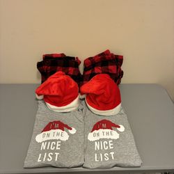 Christmas Santa Caps, Long-sleeve Ts, And Bottoms