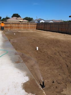 Concrete curbing sprinklers and sod