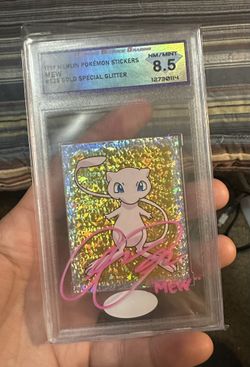 Mew Graded Pokemon Sticker/Card Signed