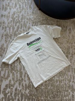 Balenciaga Dry Cleaning Boxy Logo Tee White Size Large