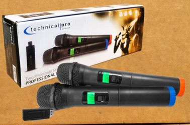 Professional Dual Mic Set 2 Wireless UHF Microphones 100 ft Range Karaoke DJ Live Vocals WMU99-2 🚨 Payment Options Available 🚨 No Credit Needed 🚨