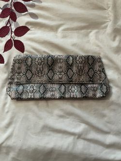 Faux Snakeskin Leather Clutch Purse