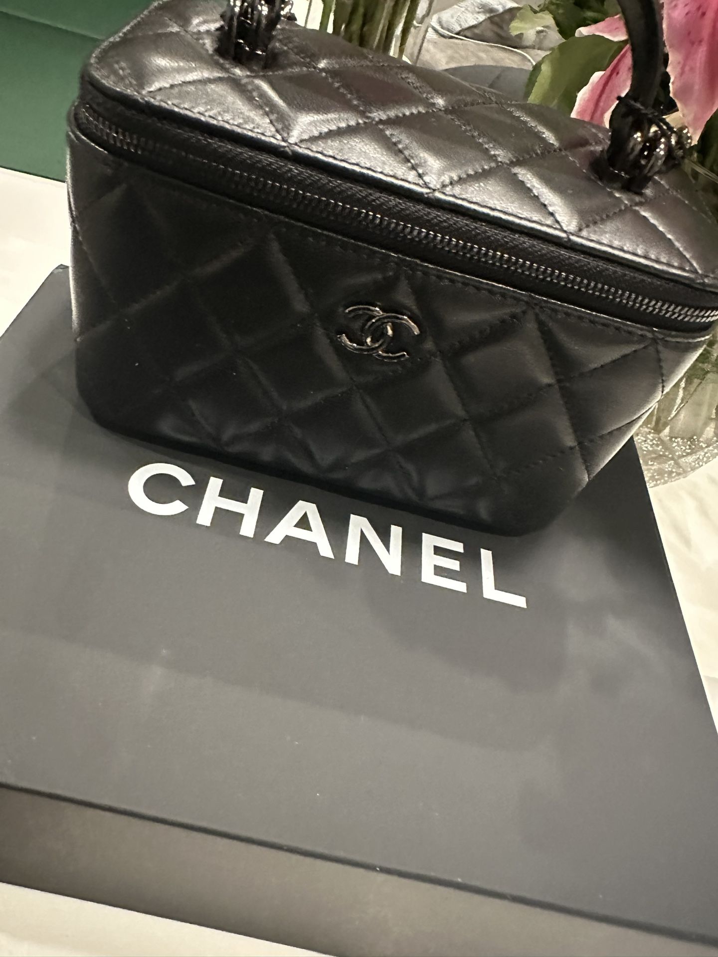 Chanel Vanity Triple Black Handle Bag