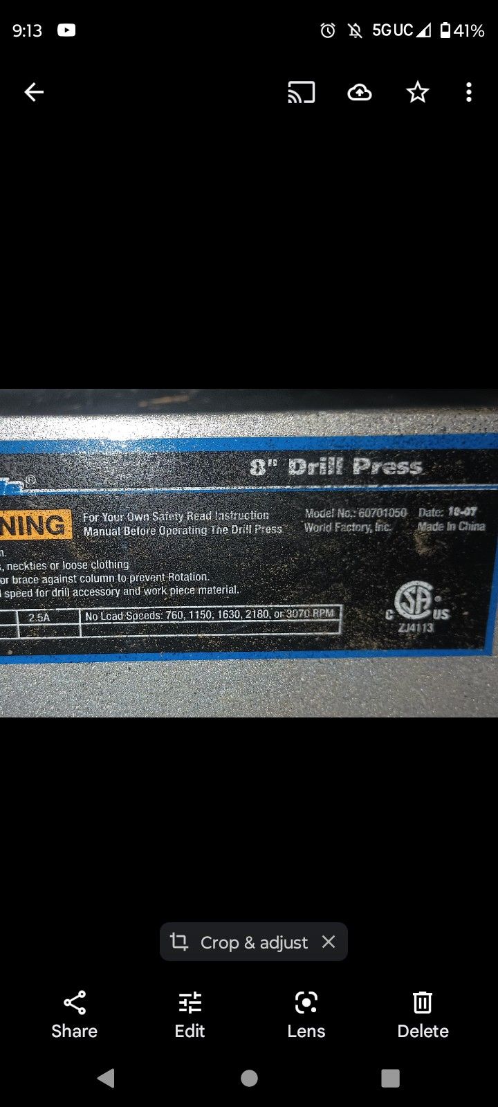 8 Inch Drill Press