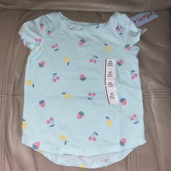 Colorful Fruit Print Toddlers Shirt Cat & Jack NWT 3 T Size Adorable Cute Wear