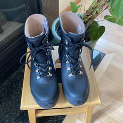 Hunter Lace-Up Black Rubber Rain Boots Waterproof Insulated Excellent Men's 9