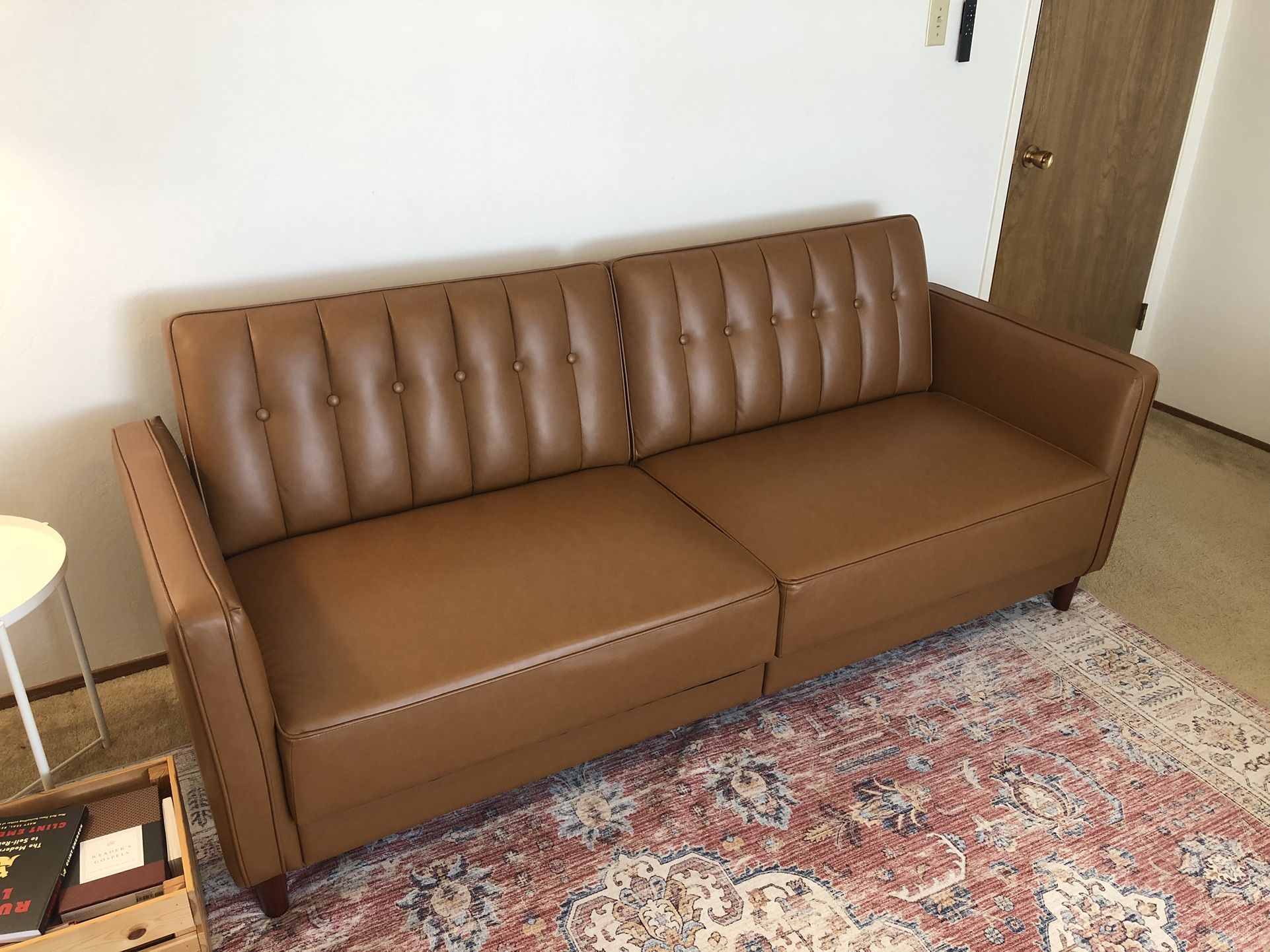 Seylow 81.5'' Faux Leather Convertible Sofa