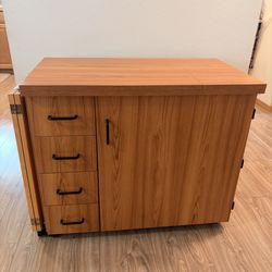 Sylvia Design Quilters Dream Sewing Cabinet Air Lift W/ free sewing machine