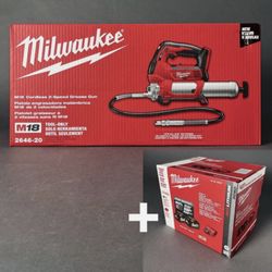 Milwaukee M18 2-speed Grease Gun With (2)Ah6.0 Batteries& Charger (NEW)