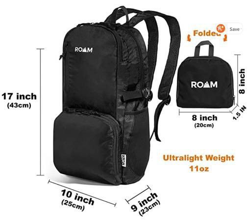 Brand New Roam Hiking Backpack Water Resistant Travel Daypack Foldable