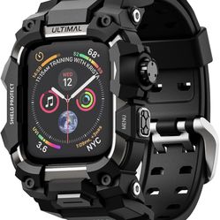 ULTIMAL Rugged Case with Band for Apple Watch 44mm,Compatible with Apple Watch Series SE/SE 2nd Generation/6/5/4, Military Grade Shockproof Bumper Cov