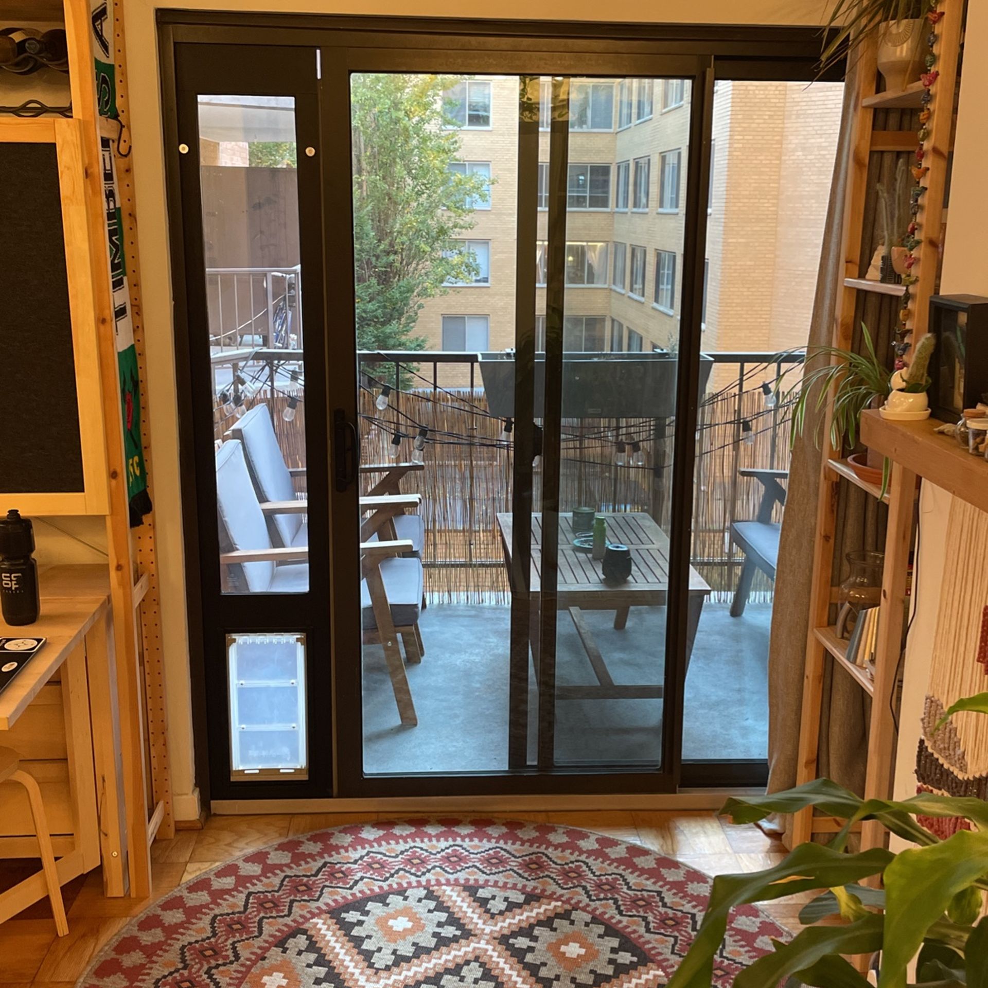 Pet Door For Sliding Glass - Bronze (Black) 74.75” - 77.75”