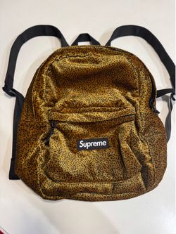 Supreme leopard velvet backpack never used