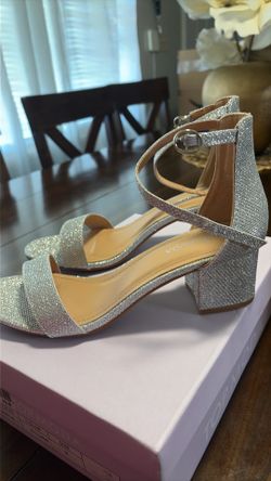 Silver heels size #8