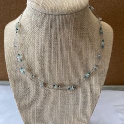 Express Y2K choker minimalist wire and stationed beads necklace