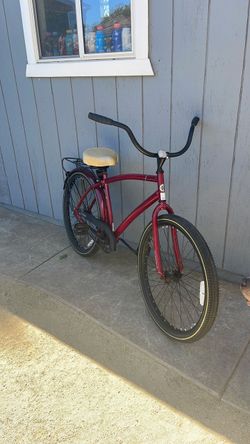 Red Beach Cruiser Bicycle