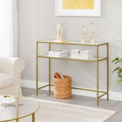 Gold Glass Console Table 