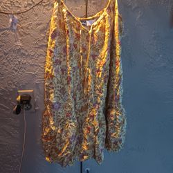 Yellow Floral Dress/ Tank Top