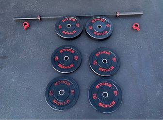 ETHOS 205 lb. Olympic Rubber Bumper Plate Set