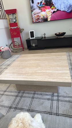 Square Travertine Stone Coffee Table