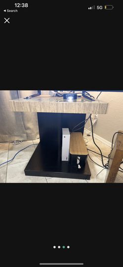 Modern Acrylic Wood C Side Table