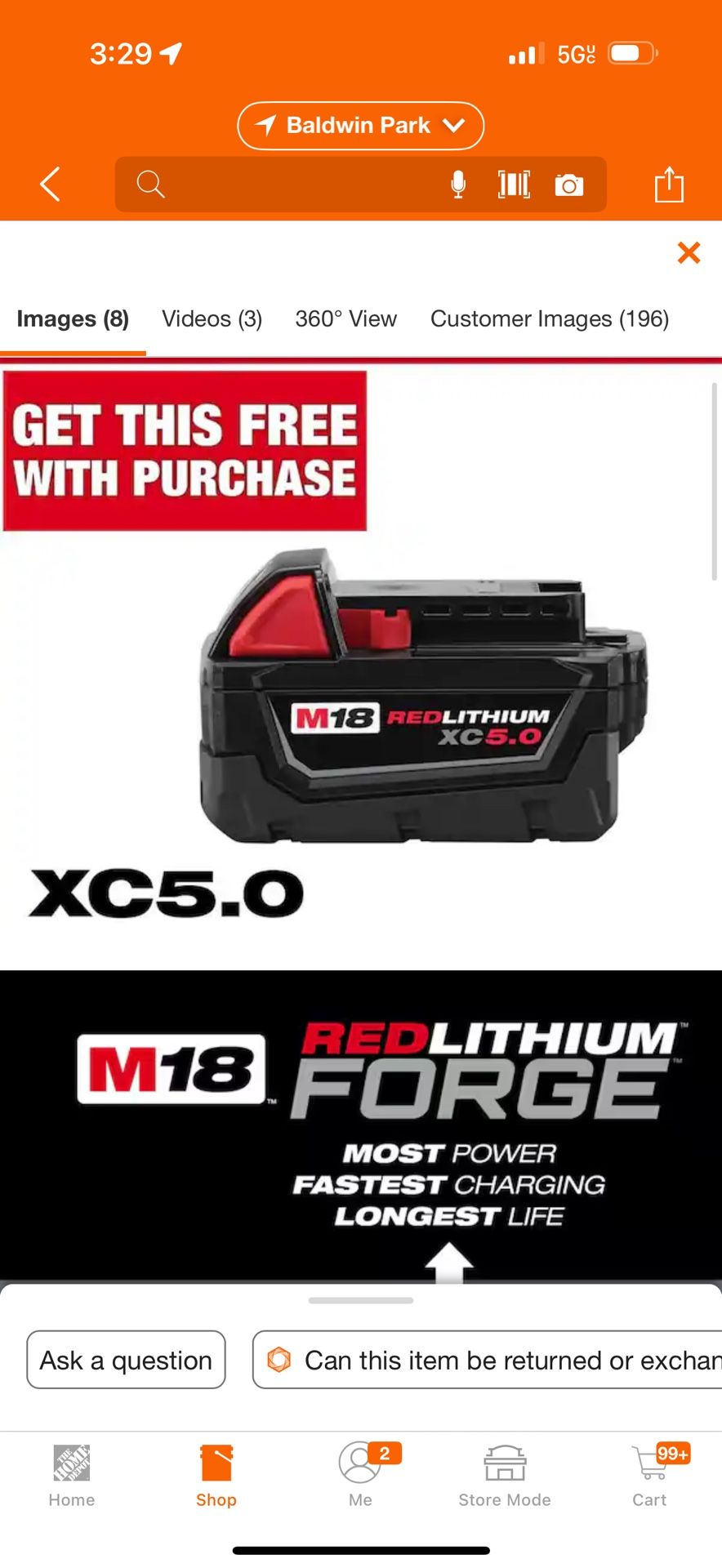 5.0 Milwaukee Battery