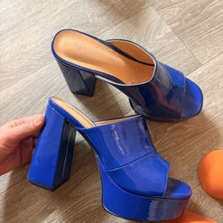 Blue Disco Heels, Size 8.5