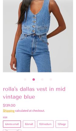 ROLLA’S Dallas Recycled Denim Vest - Medium