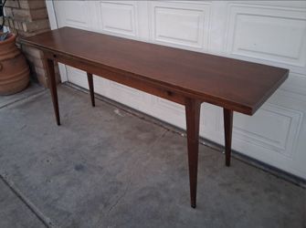 Vintage Walnut Flip-Top Console Dining Table