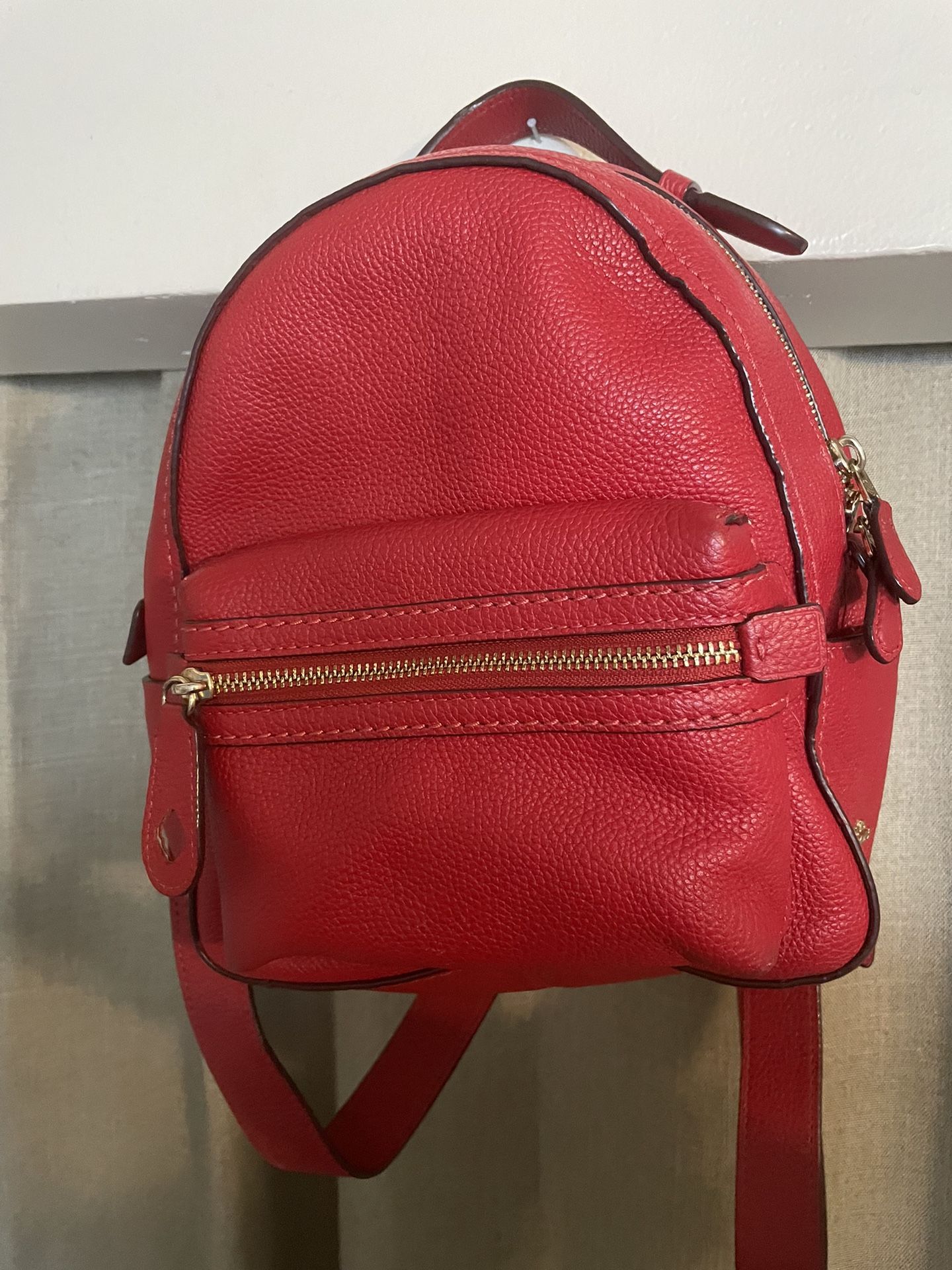 Red Leather Coach Backpack 