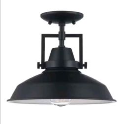 Hampton Bay Wilhelm 12 in. 1-Light Bronze Semi-Flush Mount New