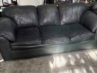 Leather sofa and loveseat