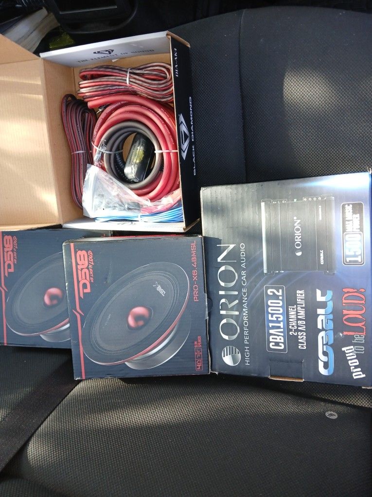 Orion 2ch 1500w Amp 2 6.5 Ds18 Loud Mids 4ga Amp Kit All Brand New $240firm Price Pickup Only Serious Buyers Please Yes It Is Avaliable