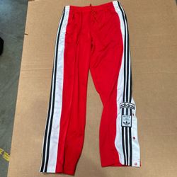 Adidas Originals Adibreak Red White Snap Button Track Pants SZ Medium