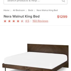 King Bed Solid Walnut