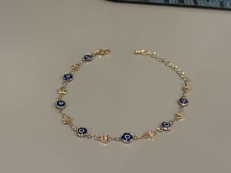 Anklet 🧿 imitation Gold Bracelet Blue 