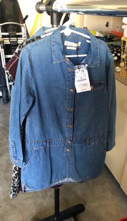 Zara denim dress girls size 8 new with tags