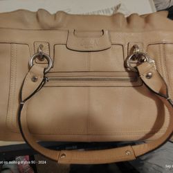 COACH Shoulder Bag Purse Penelope Tan Beige Khaki Pebbled Leather