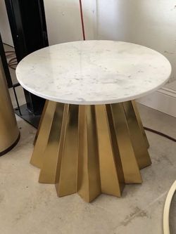 Marble Topped Pedestal Side Table