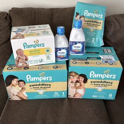 Baby diapers/similac advance milk