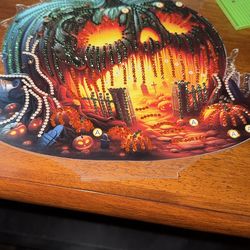 Completed diamond painting with stand