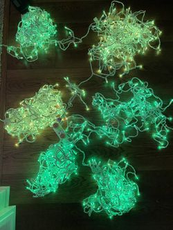 6 Strands Of green Icicle Christmas Lights 