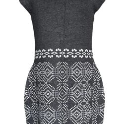 NWT Women's Gray & White 41 Hawthorn Fair Isle Print Sheath Sweater Dress Size L